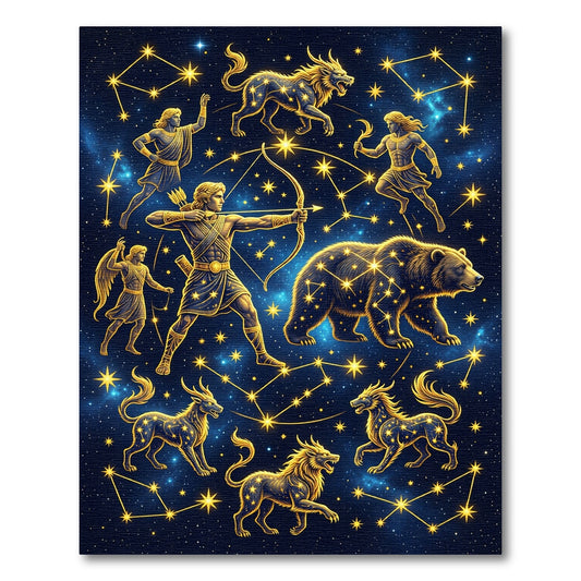 Celestial Golden Constellation Archer Bear Rug