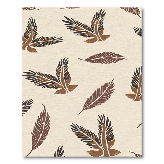 Brown Feather Winged Swirl Rug