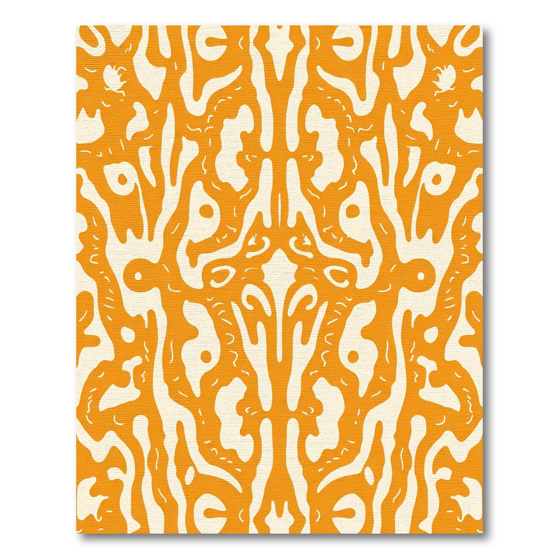 Bright Orange Organic Swirl Inlay Rug
