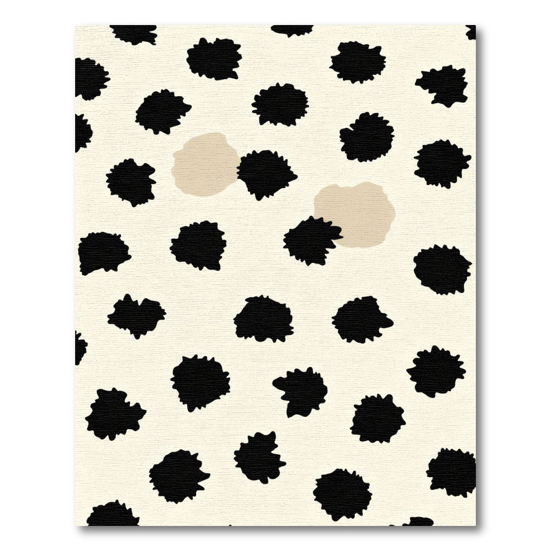 Black Spatter Cream Spot Accents Rug