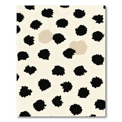 Black Spatter Cream Spot Accents Rug