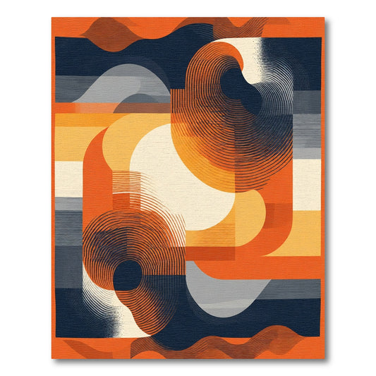 Bold Orange Yellow Abstract Swirls Rug