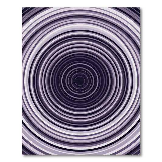 Deep Purple Concentric Infinite Circular Tunnel Rug