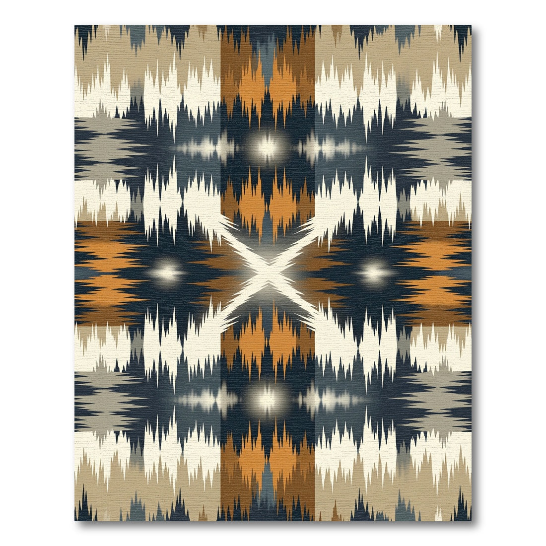 Earthy Ochre Geometric Fringe Rug