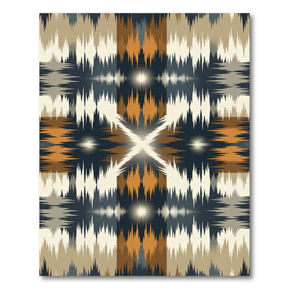 Earthy Ochre Geometric Fringe Rug