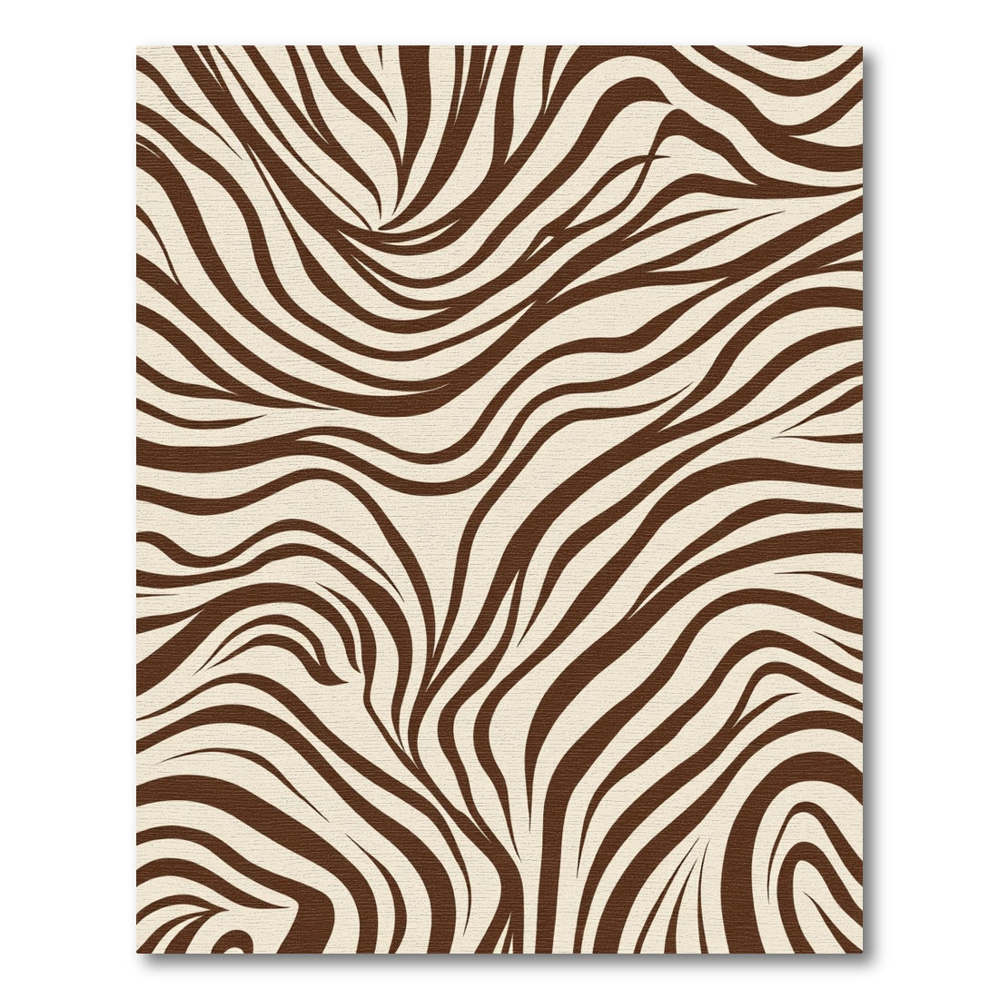 Warm Brown Zebra Stripe Swirls Rug