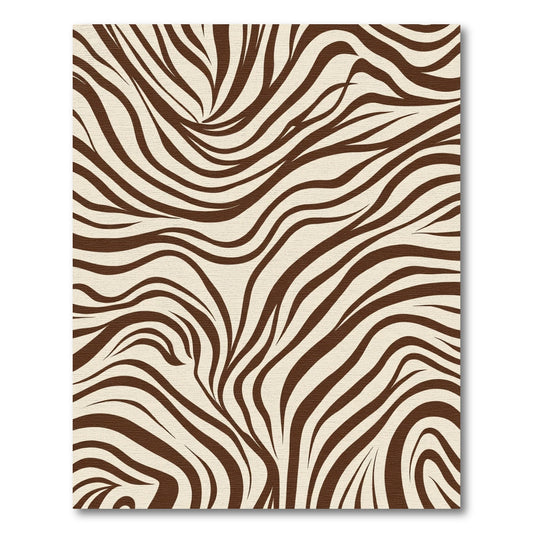 Warm Brown Zebra Stripe Swirls Rug