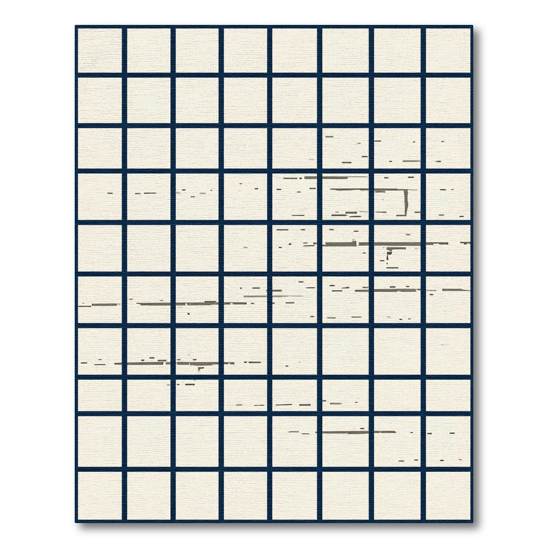 Minimalist Cream Grid Abstract Lines Rug