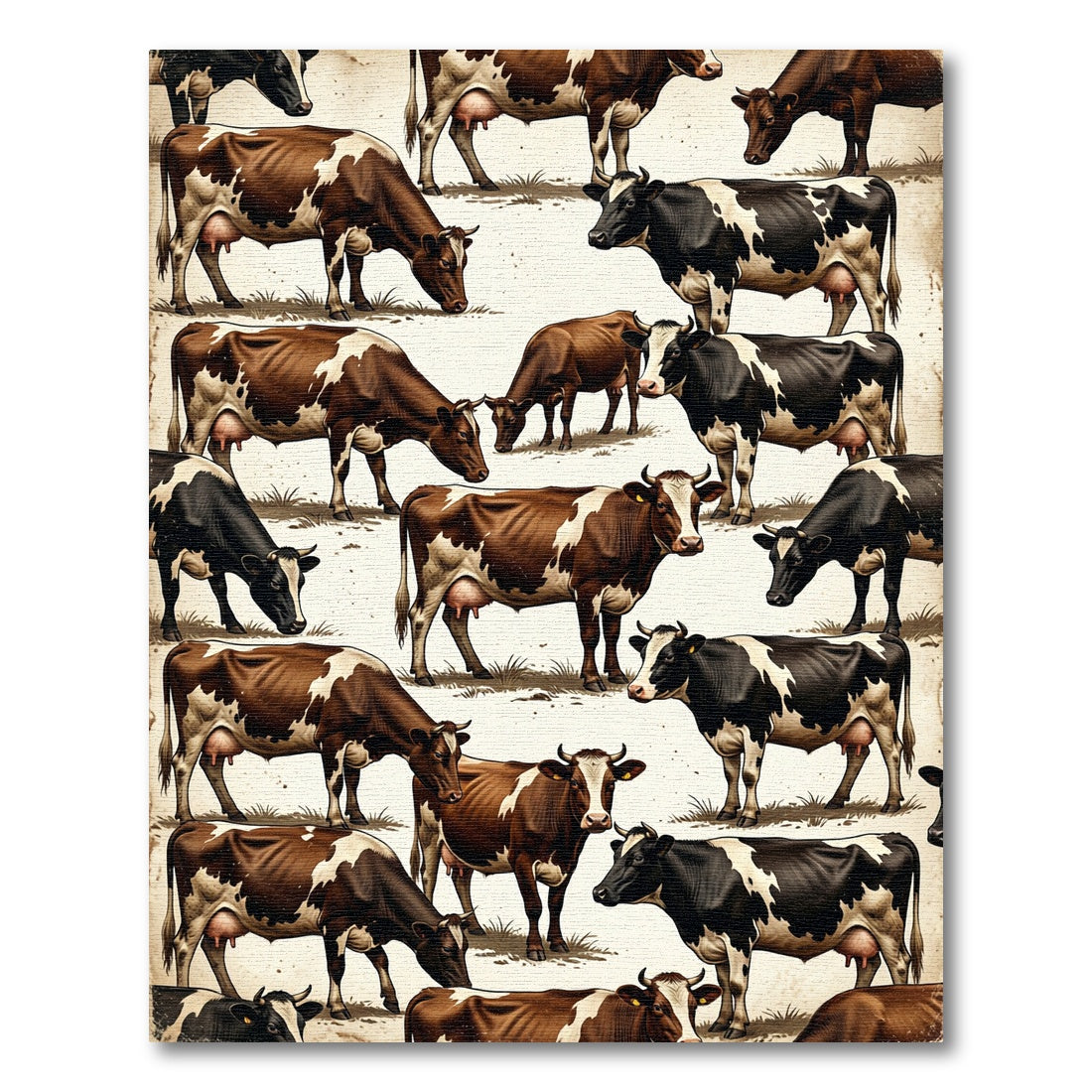 Farmhouse Brown and Black Holstein Cattle Rug