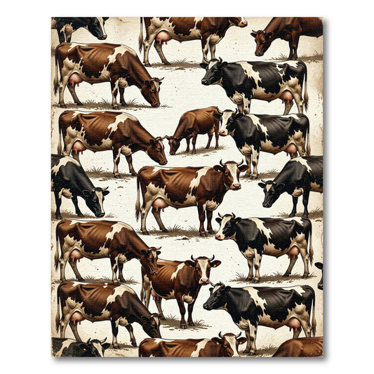 Farmhouse Brown and Black Holstein Cattle Rug
