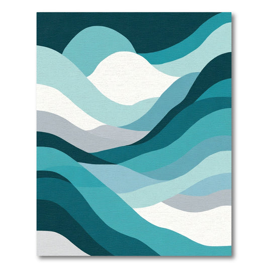 Oceanic Blue Wave Layers Rugs Rug