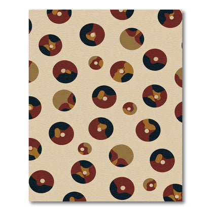 Terracotta Navy Abstract Circles Rug