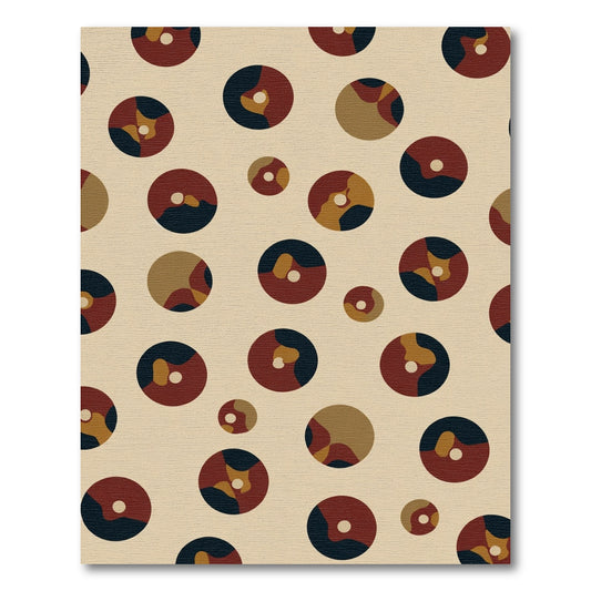 Terracotta Navy Abstract Circles Rug