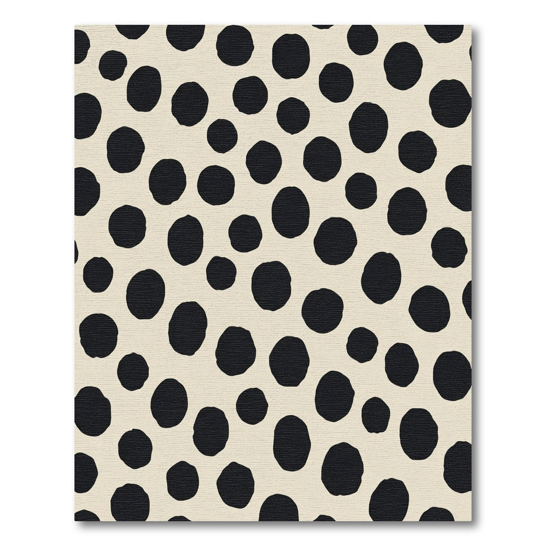 Bold Black Polka Dot Cream Rug