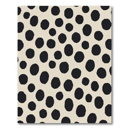 Bold Black Polka Dot Cream Rug