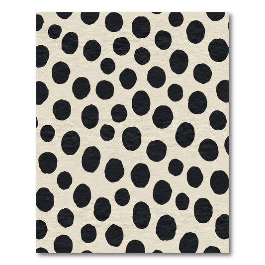Bold Black Polka Dot Cream Rug