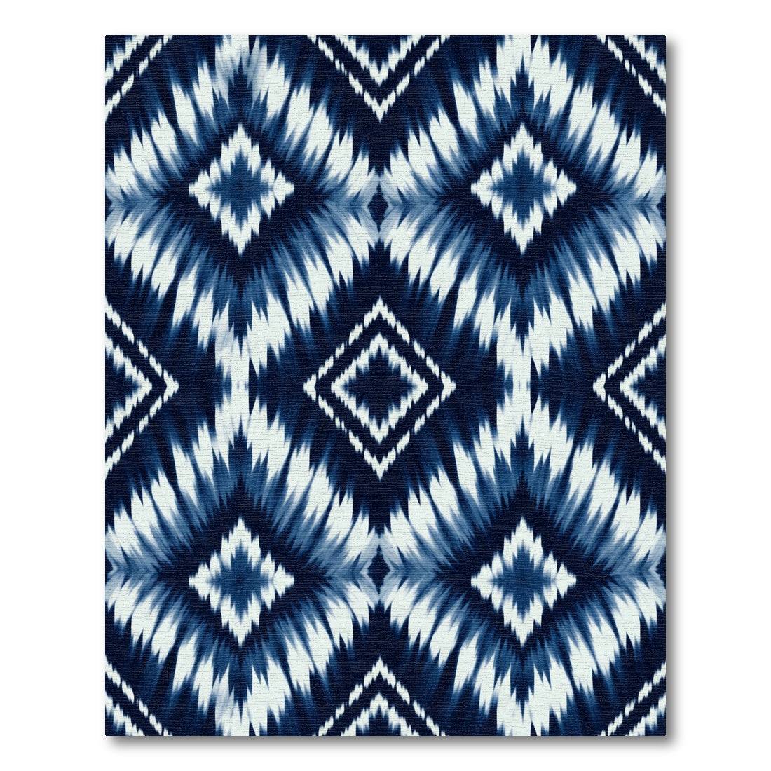 Indigo Blue Tie Dye Diamond Rug