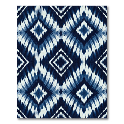 Indigo Blue Tie Dye Diamond Rug