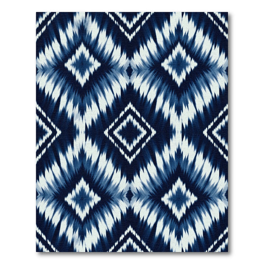 Indigo Blue Tie Dye Diamond Rug
