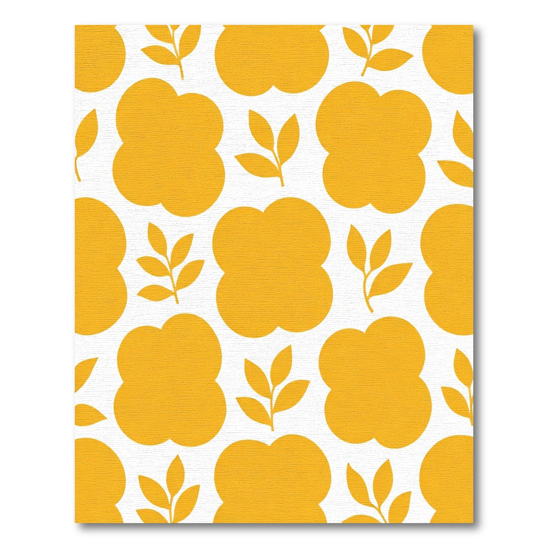 Golden Yellow Cloud Leaf Composition Rug
