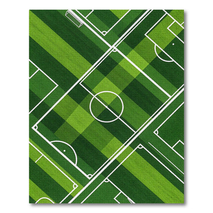 Vibrant Athletic Green Soccer Field Rug