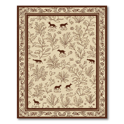 Brown Canine Nature Botanical Border Rug