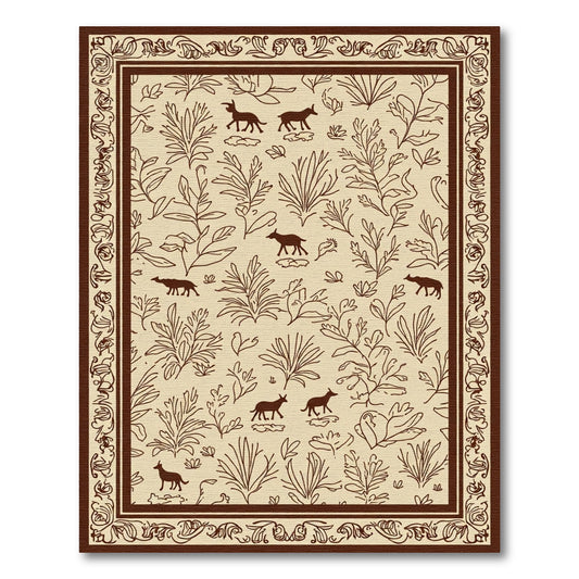 Brown Canine Nature Botanical Border Rug