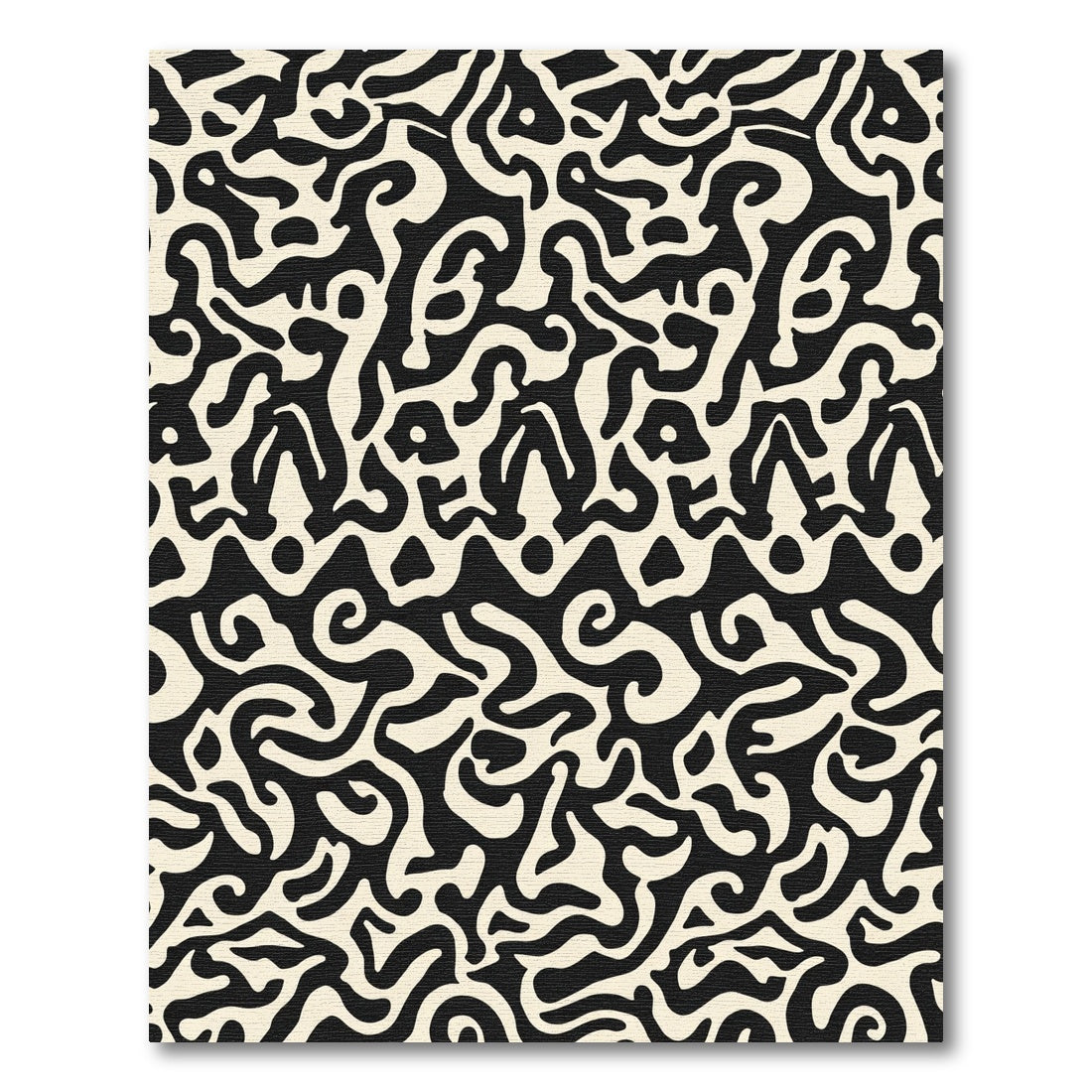 Bold Black Organic Swirls Rug