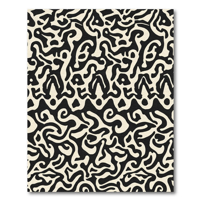 Bold Black Organic Swirls Rug