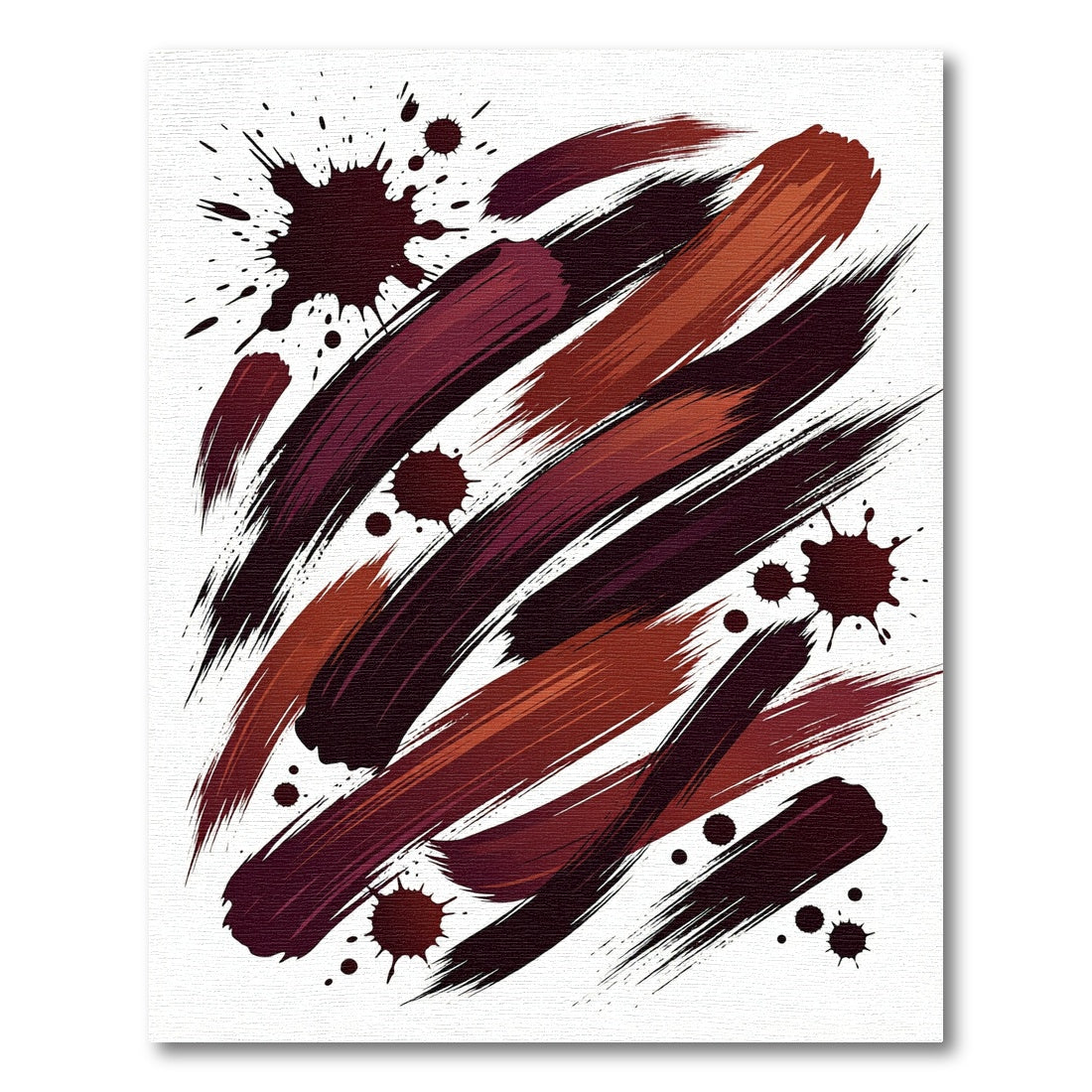 Deep Burgundy Ink Splash Brushstroke Rug
