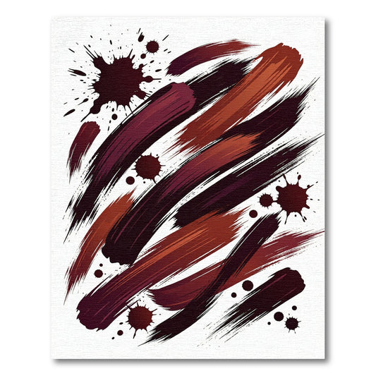 Deep Burgundy Ink Splash Brushstroke Rug