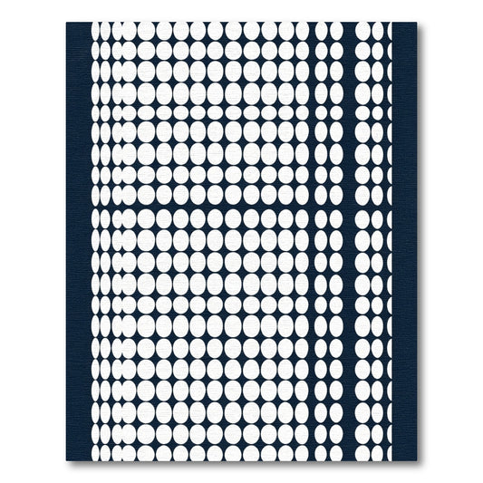 White Circles Dark Gradient Rug