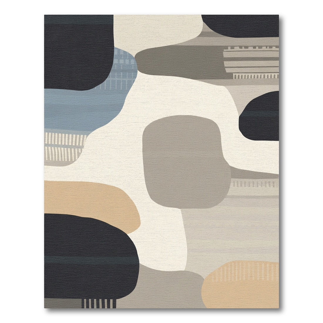 Abstract Organic Shapes Neutral Color Palette Rug
