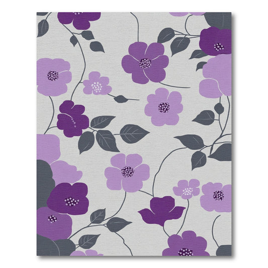 Purple Floral Grape Vine Rug