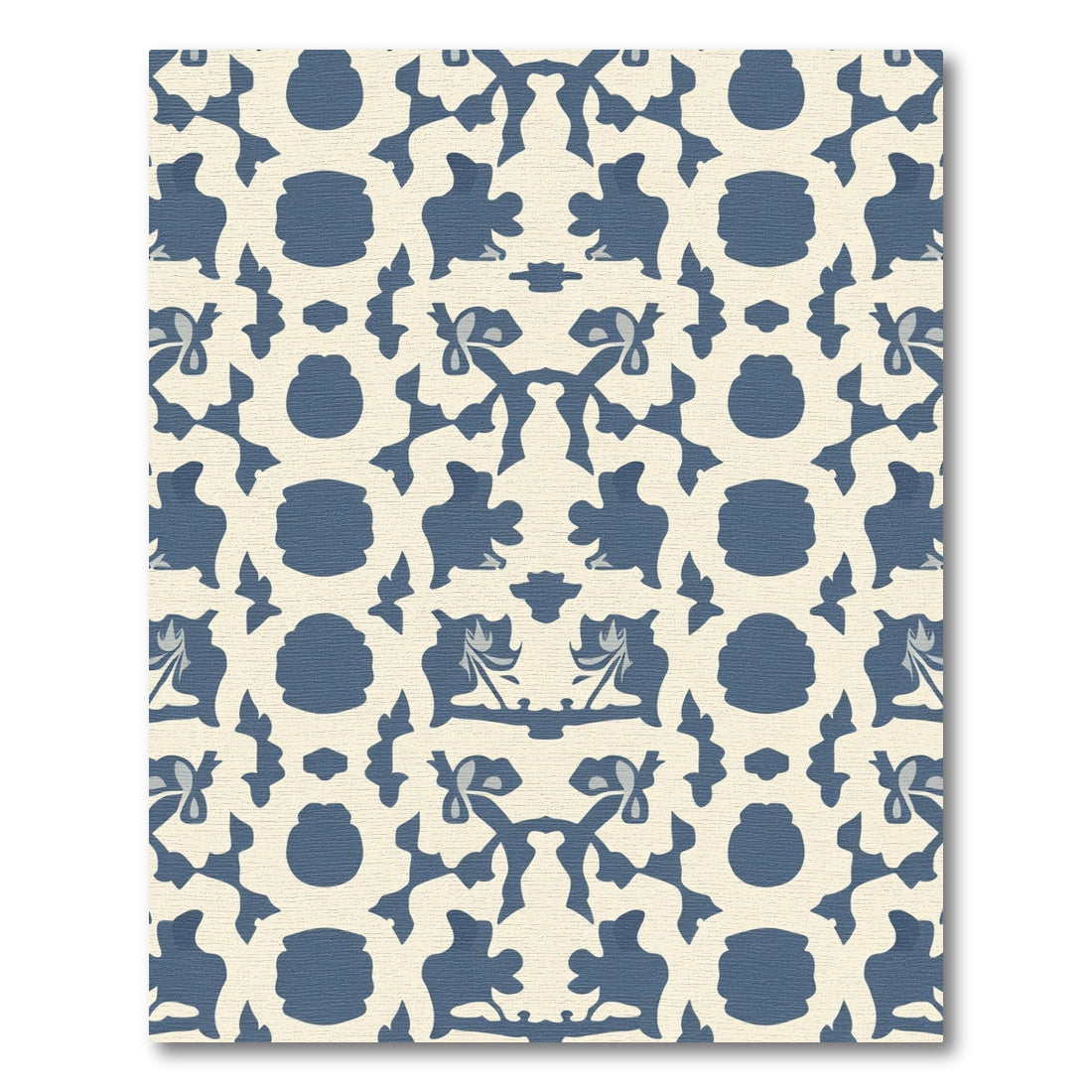 Indigo And Cream Medieval Ornament Rug