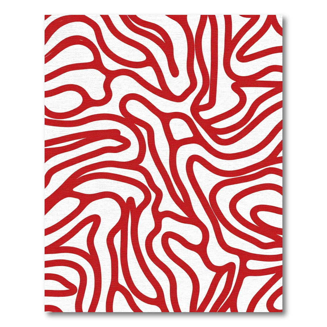Crimson Swirl Abstract Curve Rug
