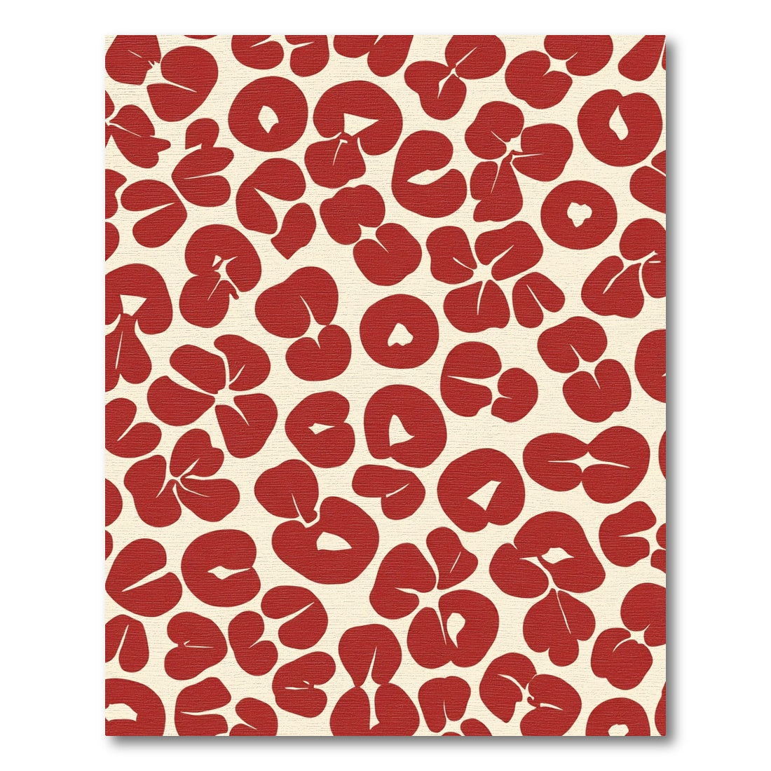 Bold Red Abstract Leaf Medley Rug