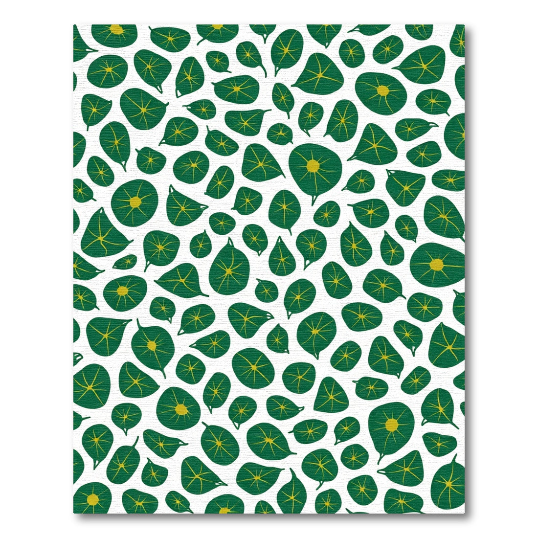 Emerald Green Yellow Leaf Scatter Rug