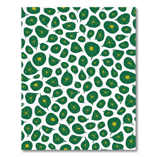 Emerald Green Yellow Leaf Scatter Rug