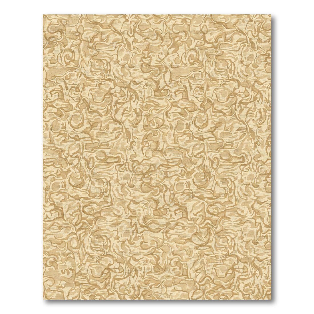 Earthy Tan Swirl Abstract Arrangement Rug
