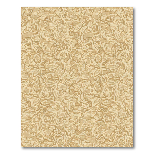 Earthy Tan Swirl Abstract Arrangement Rug