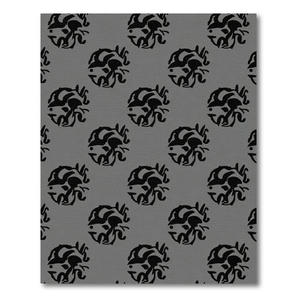 Gray Black Abstract Medallion Rug