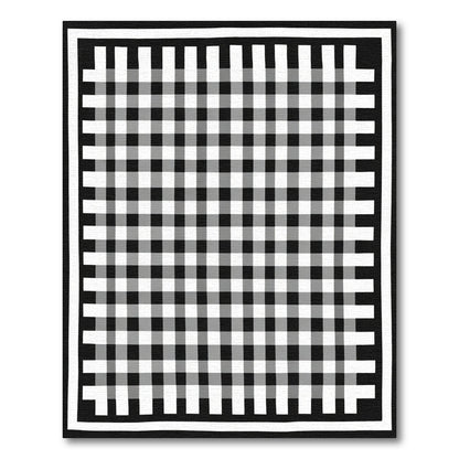 Black White Gingham Classic Check Rug