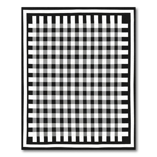 Black White Gingham Classic Check Rug