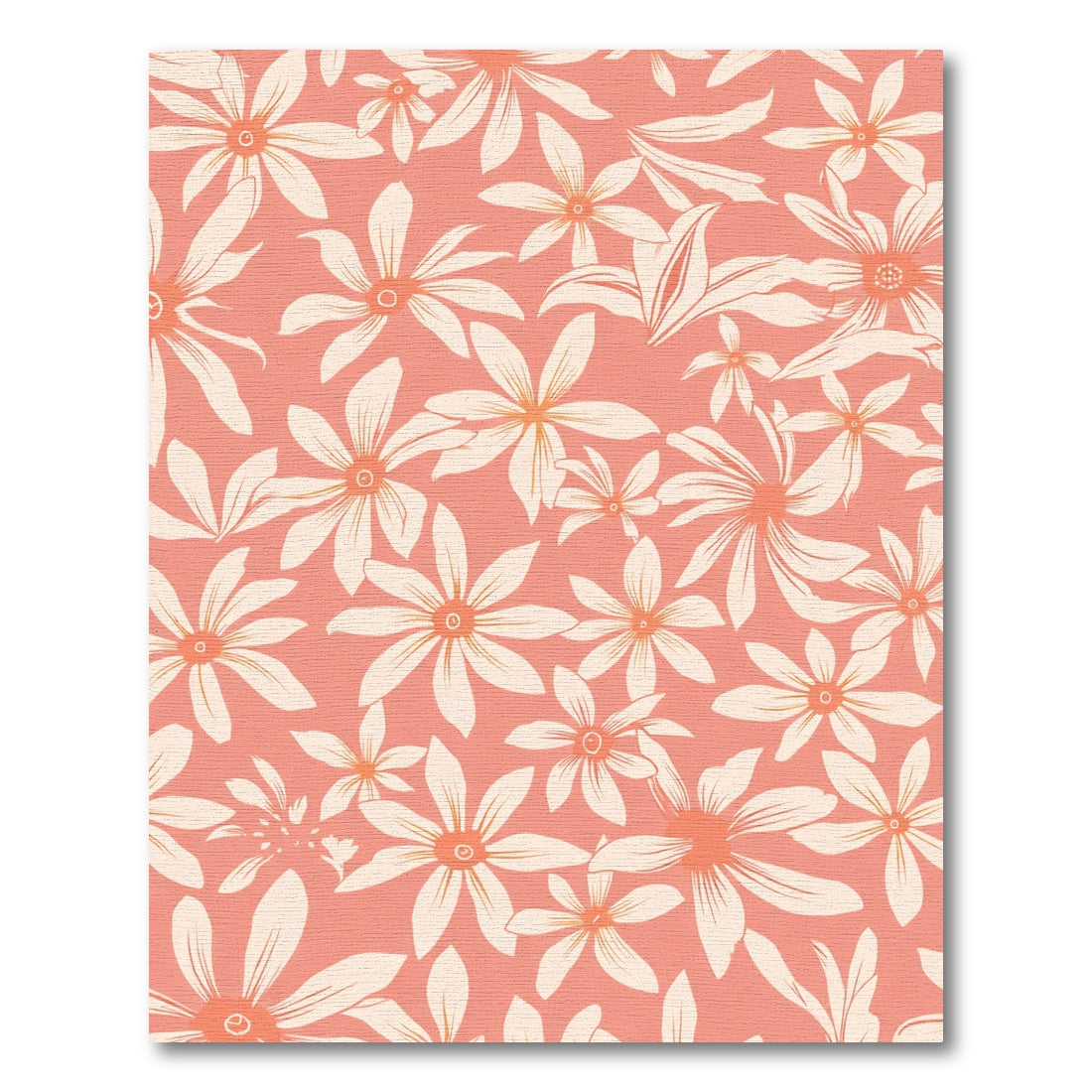 Coral Peach Daisy Meadow Rug