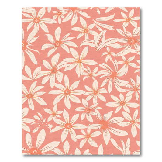 Coral Peach Daisy Meadow Rug