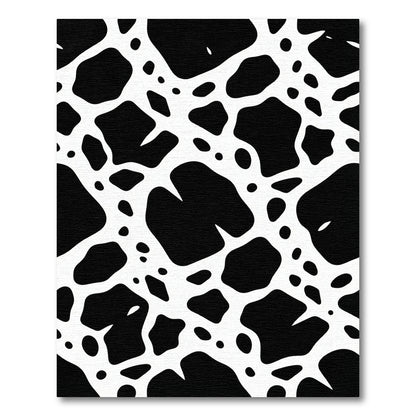 Black White Irregular Spot Rug