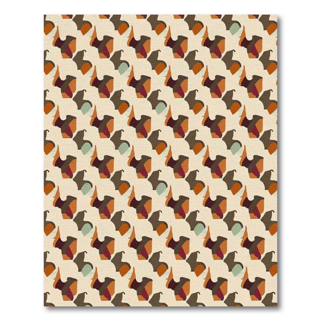 Earthy Tone Abstract Jigsaw Puzzle Rug
