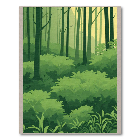 Verdant Forest Canopy Lush Green Art Rug