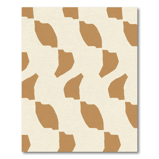 Tan Beige Abstract Organic Shapes Rug